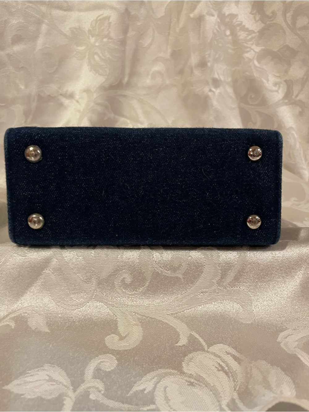 Vintage Y2K Kate Spade denim Blue Jean purse, red cottagecore gingham interior - Picture 15 of 16